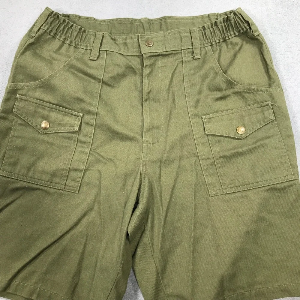 Vintage Boy Scouts of America Cargo Shorts Men 34 Green Official Uniform Utility